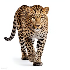 Wall Mural - a leopard, studio light , isolated on white background