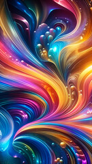 Wall Mural - abstract texture smartphone wallpaper and background with waves and curves in vivid colors. artistic