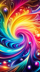 Wall Mural - abstract background and texture smartphone wallpaper with waves and curves in vivid colors. artistic
