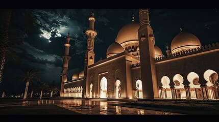 Canvas Print - blue mosque at night