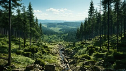 Canvas Print - forest in the mountains in summer