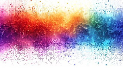 Wall Mural - a rainbow dot border on white background.