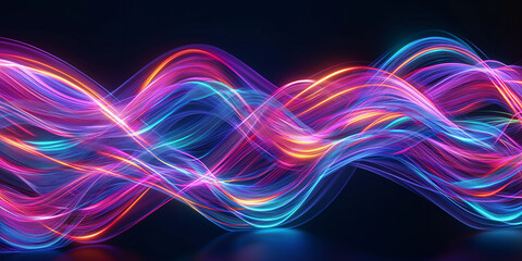 Wall Mural - Electric wave patterns in motion