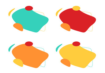 Wall Mural - Modern abstract vector banner set. Flat geometric shapes of different colors and different style. Template for web or print design.