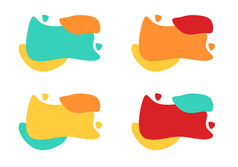 Wall Mural - Modern abstract vector banner set. Flat geometric shapes of different colors and different style. Template for web or print design.