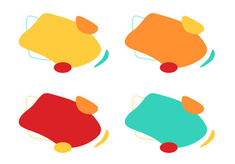 Wall Mural - Modern abstract vector banner set. Flat geometric shapes of different colors and different style. Template for web or print design.