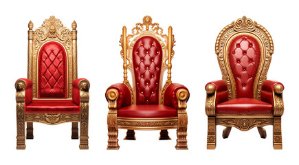 Wall Mural - Throne Chair Set Isolated on Transparent Background

