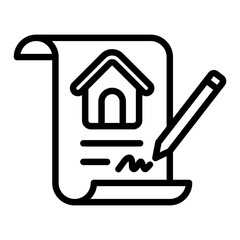 Canvas Print - Real Estate Contract Icon