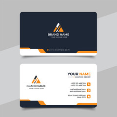 Wall Mural - yellow modern creative business card and name card horizontal simple clean template vector design