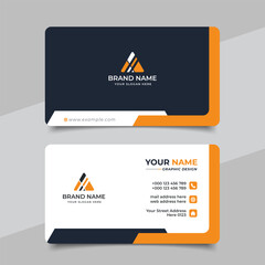 Wall Mural - yellow modern creative business card and name card horizontal simple clean template vector design