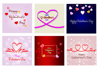 Happy Valentines Day concept for greeting card, celebration, ads, branding, cover, label, sales. Valentine's Day Minimal Heart Design Card.