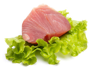 Wall Mural - Fresh tuna Fish steak isolated on a white background