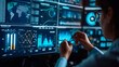 © YM Creative Studio - Leveraging AI technology for big data analytics, a data analyst examines and visualizes intricate information networks using artificial intelligence. Generative AI