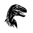 A dinosaur head in a cartoon style