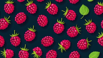 Wall Mural - Modern Flat Style Raspberry Icon - Vector Graphic Design