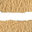 Blank crumpled brown paper textured background isolated