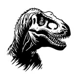 Fototapeta Dinusie - Dinosaur Logo Monochrome Design Style