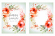 薔薇の水彩画。花のおめでとうカードデザイン、Generative AI