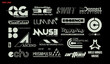 Fake logo collection vector. logotype set. sponsor decal of fake brands