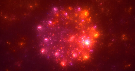 Wall Mural - 3d manual rendering abstract multicolor supernova fractal light background