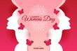 International Women's Day 8th March celebration background template with butterfly