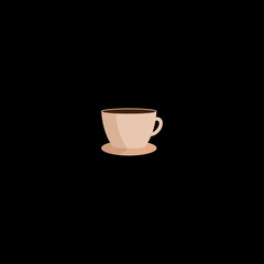 Wall Mural - Cup of coffee logo icon isolated on dark background