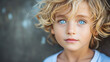 A captivating portrait of a young boy with tousled dirty blonde hair and wide, soulful eyes. His innocent smile and playful expression reflect boundless curiosity and imagination. This endea