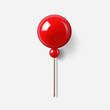 Red push pin , clipart sticker  on transparency background PNG