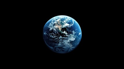 a vivid blue planet earth stands out against the inky blackness of space, ai generated.
