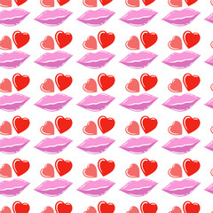 Wall Mural - Valentine Day Seamless Heart Pattern Background
