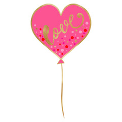 Poster - Pink Valentine Heart Shaped Balloon