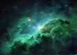Green space galaxy cloud nebula and Stary night cosmos in Universe science astronomy background wallpaper from Generative AI