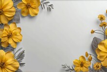Yellow Border Isolated On White Artistic Background From Generative AI