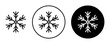 © Gopal - Snow icon set. christmas snowflake crystal vector symbol in a black filled and outlined style. Frozen cold ice sign.
