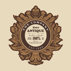 Wall Mural - vintage engrave frame border retro label antique vector illustration