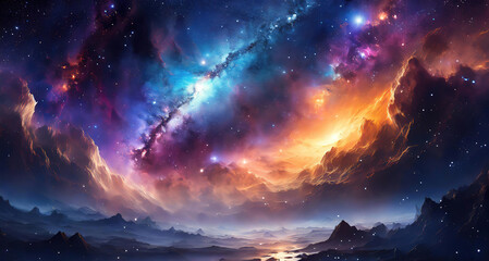 Eyecatching Space background realistic starry night cosmos and shining stars milky way
