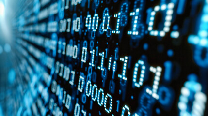 Technology Digit Binary Computer and Blue: Coding Data Internet Abstract with Background Information Network Program