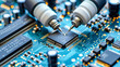 Technology Circuit Board Hardware Electronics: Computer Processor Component Digital with Science Chip Microchip Equipment