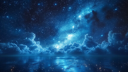 Wall Mural - Space with shining stars.
