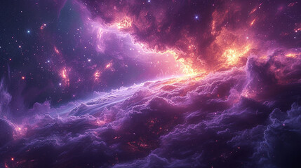 Wall Mural - Space with shining stars.