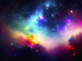 Wall Mural - cosmic space background with stars and nebula. vector illustration.