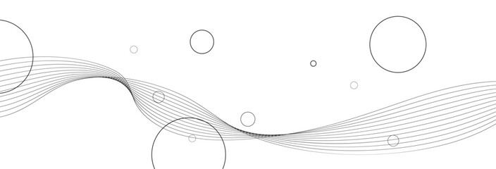 Wall Mural - geometric curve wave and circle background. futuristic wavy abstract shape with digital flowing pres