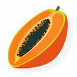 canvas print picture - flat logo Vector papaya flat design fruit vector white background 