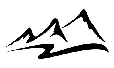 Poster - mountain vector nature silhouette logo