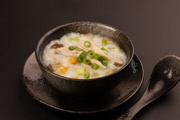 Canvas Print - Dakjuk is South Korean Chicken Porridge, a Comfort Food, Especially on Cold Winter Days.