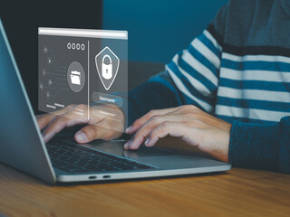 Wall Mural - security of logging in on the internet to access business documents or personal information