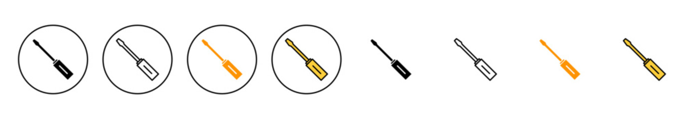 Wall Mural - Screwdriver icon set vector. tools sign and symbol