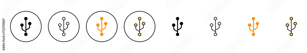 Sign Disc/usb Usb icon set vector. Flash disk sign and symbol. flash drive sign ...