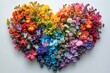 Rainbow Heart of Flowers Generative AI