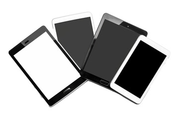 Leinwandbilder - Set of black and white tablet computers